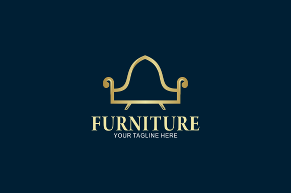 Download Elegant Furniture Logo with Golden Couch - Golden Collection