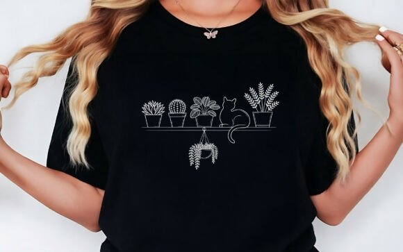 Download Plant Cat Lover T-shirt Design SVG PNG - Premium Resources