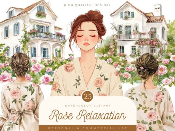 Download Watercolor Rose Relaxation Clipart - Relaxation Collection