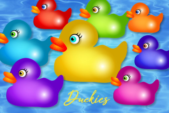 Download Colorful Rubber Duckies Cute Clipart Set - Colorful Collection