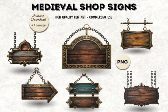 Download Medieval Shop Signs PNG Illustrations - Shop Collection