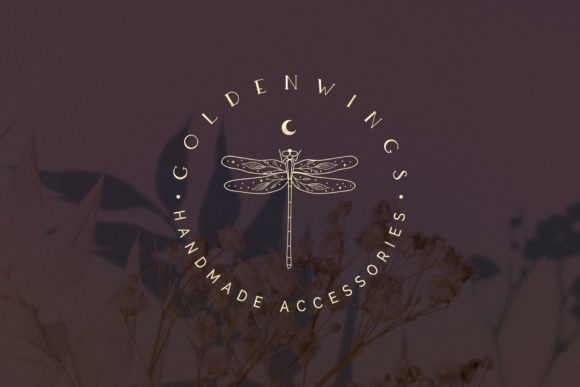 Download Golden Wings Dragonfly Premade Logos. - Golden Collection