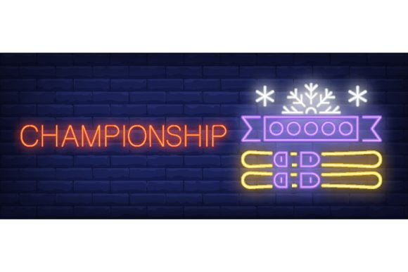 Download Championship Neon Sign. Glowing Inscript - Championship Collection